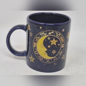 Vintage Blue and Gold Zodiac Mug